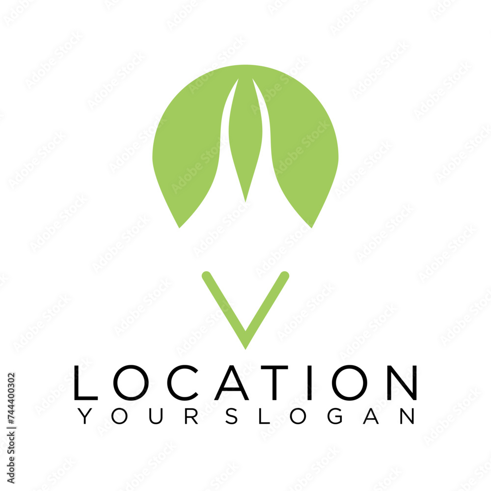 Obraz premium tree location, pin maps logo 
