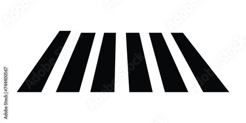 Pedestrian crossing icon. Crosswalk symbol. Zebra crossing with white background.