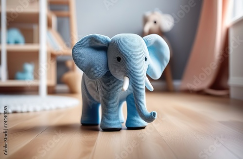 toy elephant in a children's room, stylish Scandinavian interior