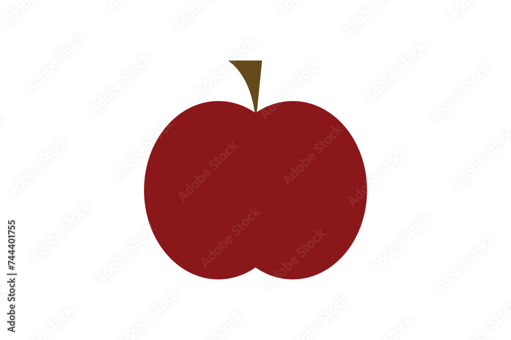 Obraz premium red apple pictogram flat vector clipart