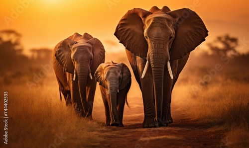A Group of Elephants Walking Down a Dirt Road