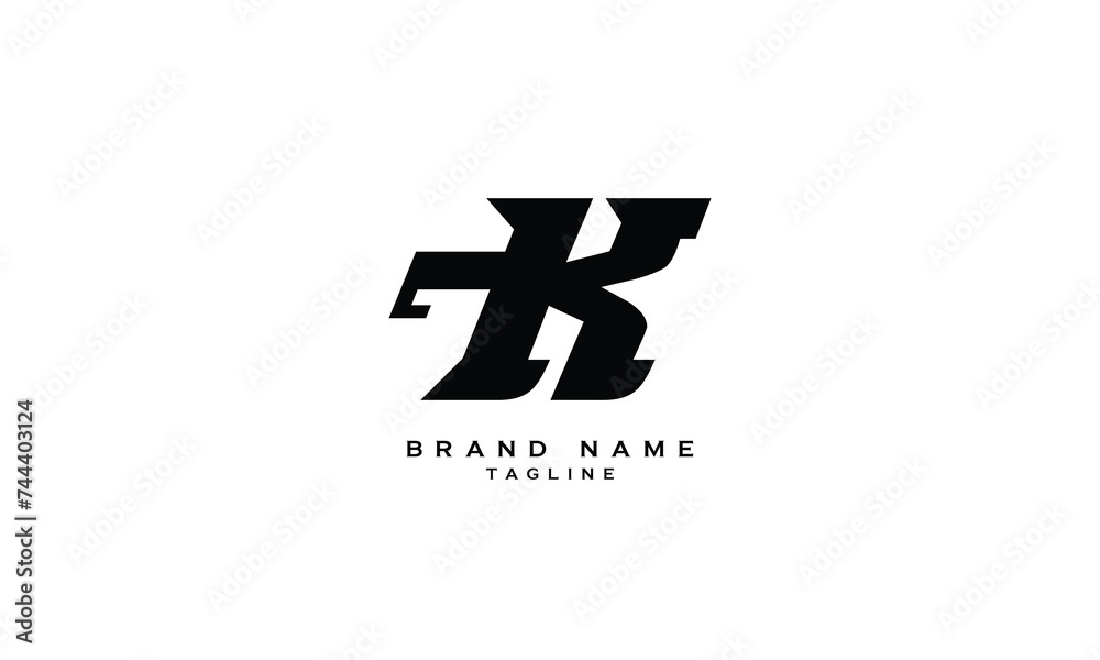 Obraz premium GK, KG, Abstract initial monogram letter alphabet logo design