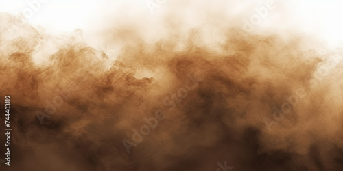 brown smoke cloud on white, brown splash painting on white background, brown powder dust paint brown explosion explode burst isolated splatter abstract.brown smoke or fog particles explosive  photo