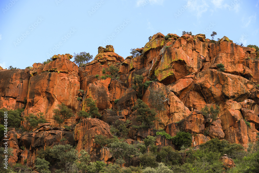 red rock cliffs of waterberg plateau in Namibia