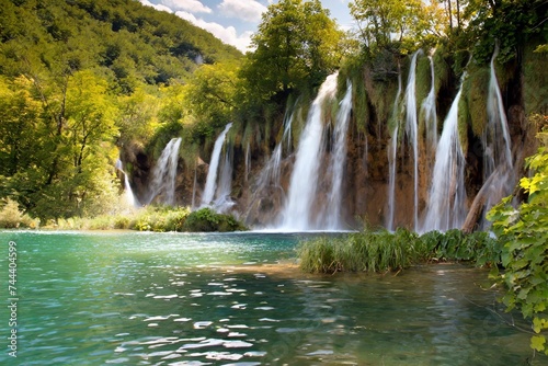 Nice waterfall in Plitvice National Park
