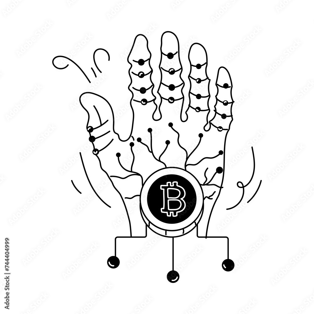 Fototapeta premium Crypto Market Doodle Mini Illustration