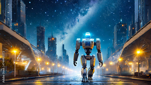 ロボットと星空の街 photo