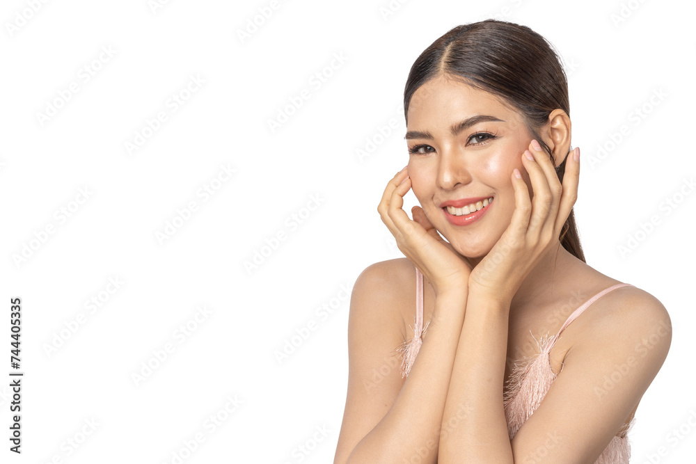Smiling of beautiful asian woman fresh healthy white skin, healthy, clean, asian model girl, face, care, cream, skincare, cosmetics, cosmetology, beauty, fashion, make up.spa and wellness Smiling of beautiful asian woman fresh healthy white skin, healthy, clean, asian model girl, face, care, cream, skincare, cosmetics, cosmetology, beauty, fashion, make up.spa and wellness