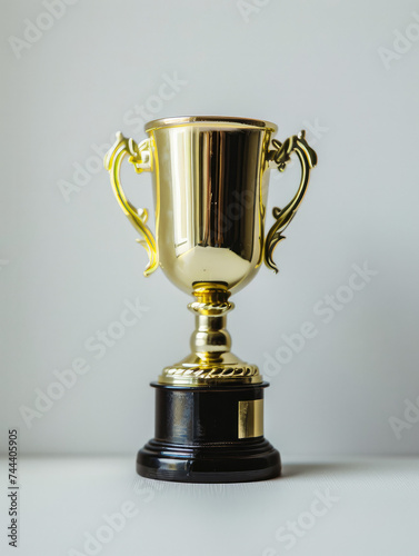 Gold trophy isolated on a white background