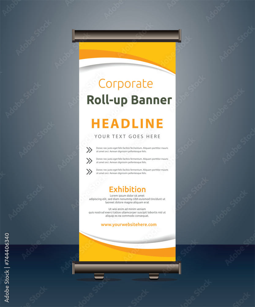 vector rollup banners template with business presentation design template