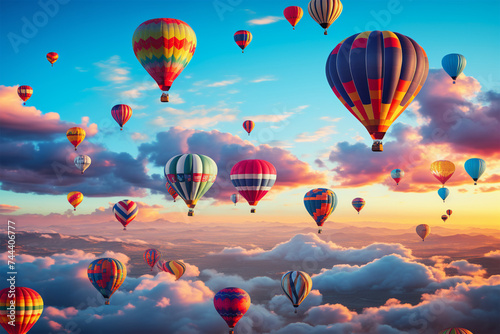 colorful hot air balloons flying in the sky