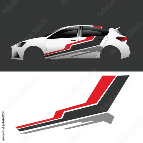 car wrap decal design vector. Car body banground decal photo