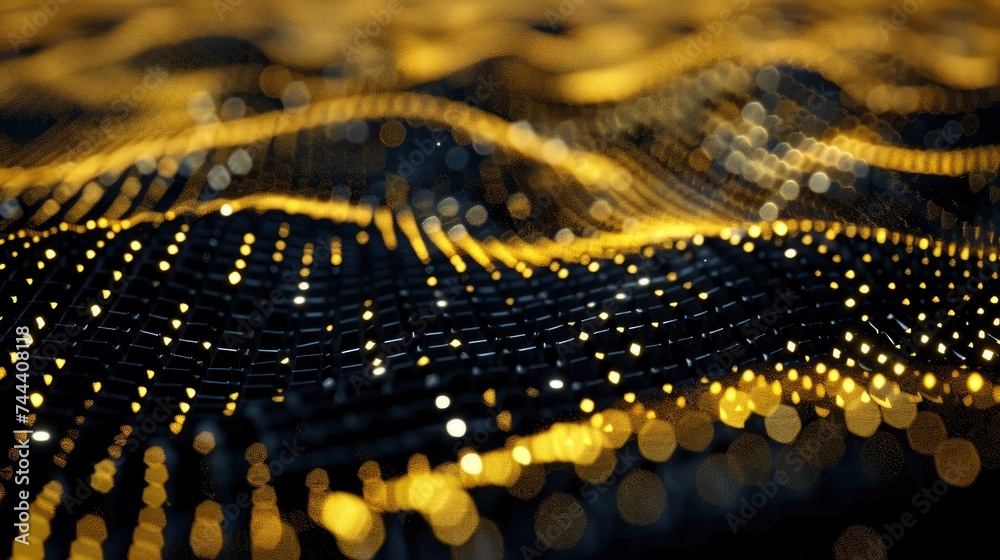 Abstract gold technology background - generative ai