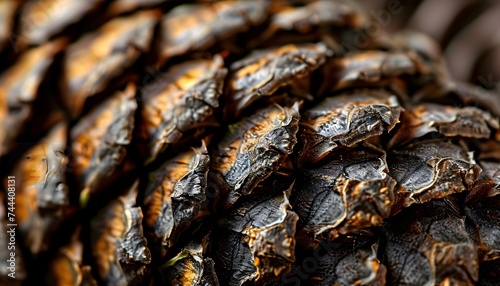 a close up of a bunch of pine cones photo