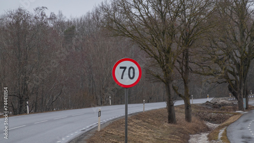 Road speed limit sign