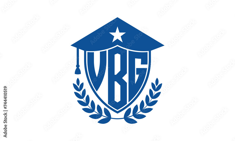 VBG three letter iconic academic logo design vector template. monogram, abstract, school, college, university, graduation cap symbol logo, shield, model, institute, educational, coaching canter, tech VBG three letter iconic academic logo design vector template. monogram, abstract, school, college, university, graduation cap symbol logo, shield, model, institute, educational, coaching canter, tech
