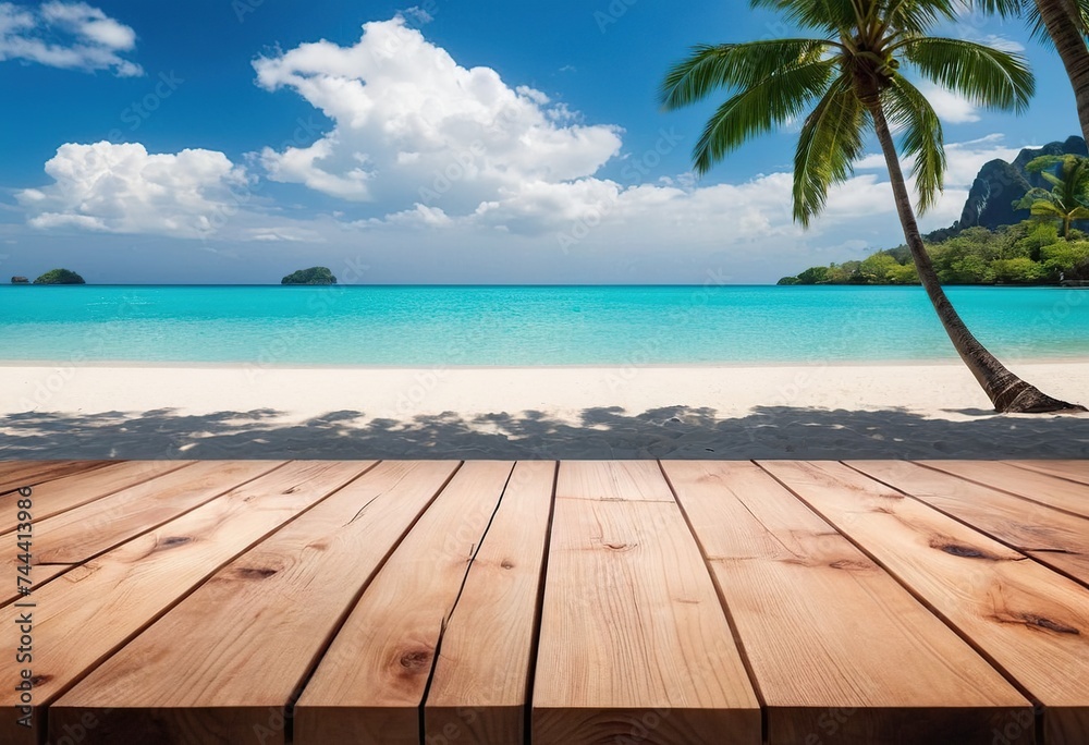 Fototapeta premium beach with wooden pier
