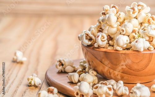 caramel popcorn in bowl on the table