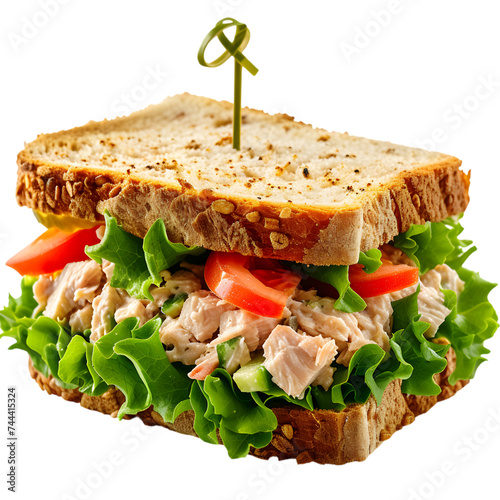 Tuna salad sandwich on white or transparrent background, png file  photo