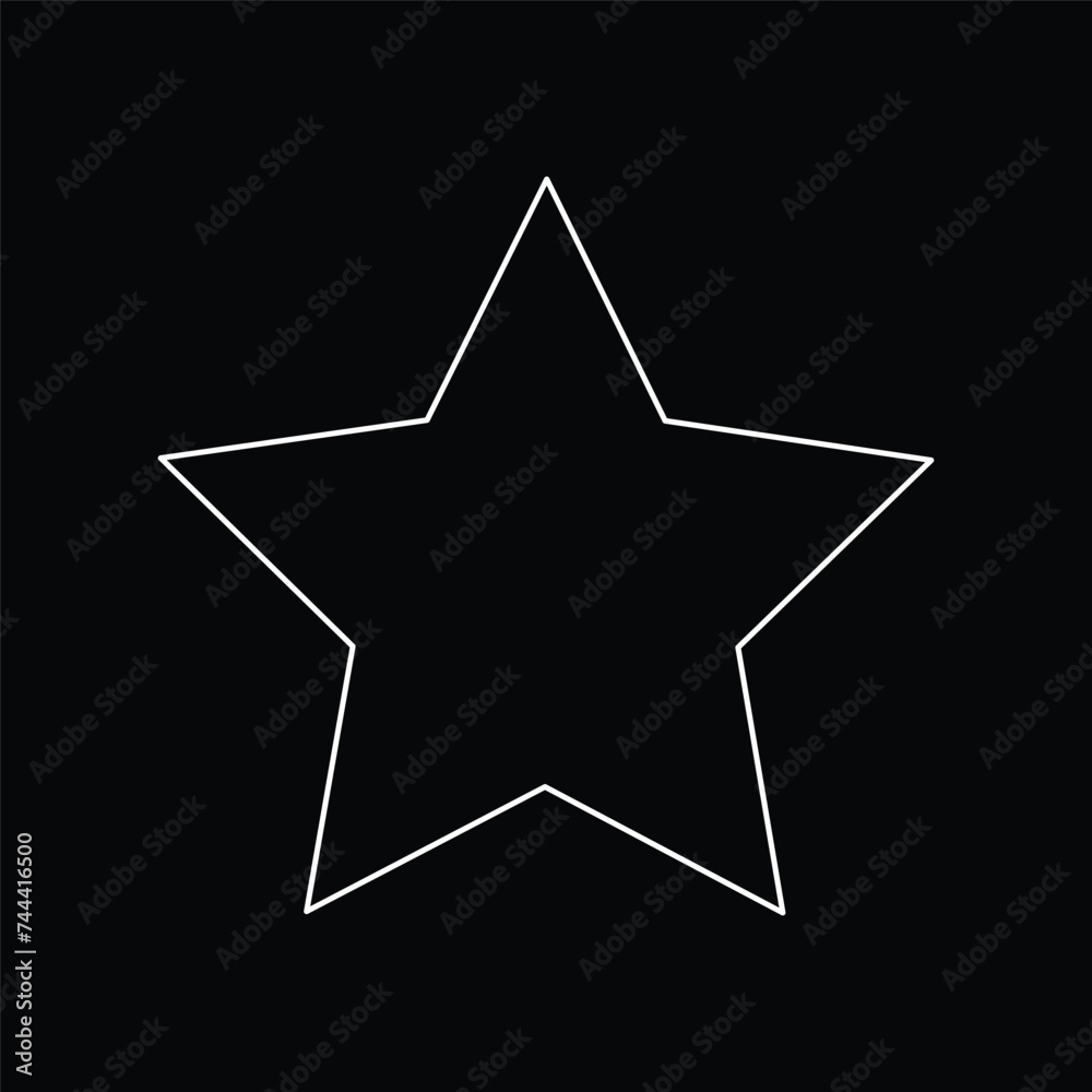 Fototapeta premium Star icon vector. White icon on black artboard. 