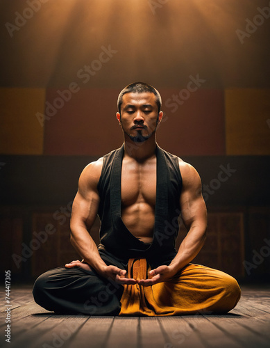 kung fu fighter meditating