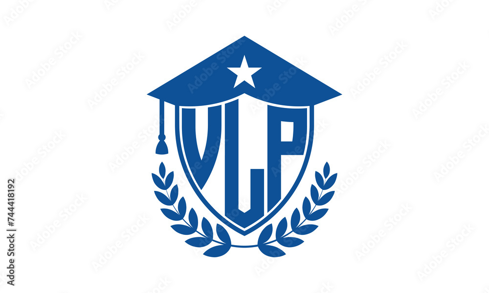 VLP three letter iconic academic logo design vector template. monogram, abstract, school, college, university, graduation cap symbol logo, shield, model, institute, educational, coaching canter, tech VLP three letter iconic academic logo design vector template. monogram, abstract, school, college, university, graduation cap symbol logo, shield, model, institute, educational, coaching canter, tech