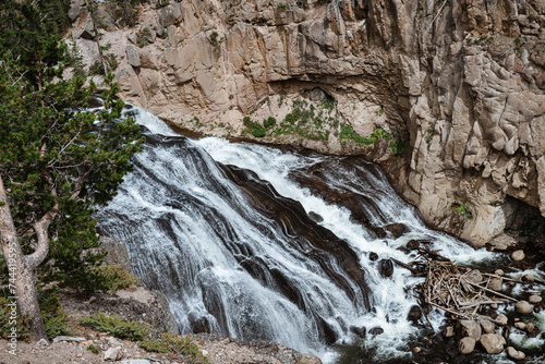 Gibbon Falls at Yellowstone National Park during summer