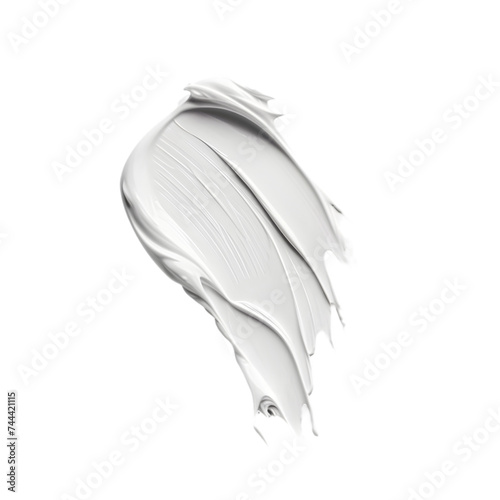 White cosmetic cream Swatche Isolated on White or transparent background 