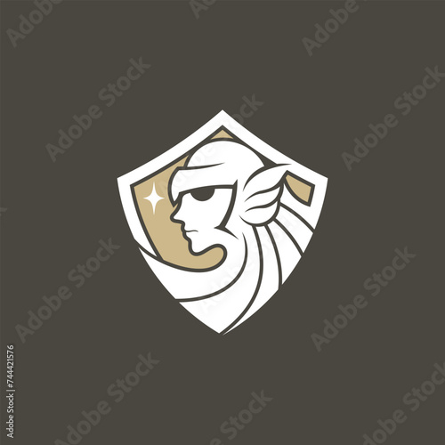 Vector Logo art for Small Business Shop and Game Company. Valkyrie theme design