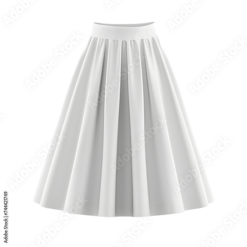 white skirt mockup isolated on transparent background,transparency 