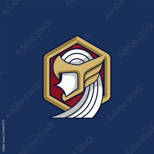 Vector Logo art for Small Business Shop and Game Company. Valkyrie theme design