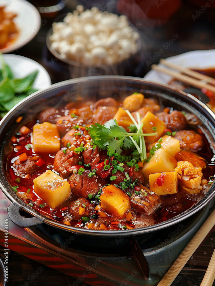 Gourmet Spicy Hotpot,created with Generative AI tecnology.
