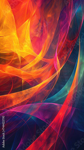 colorful flowing fabric on a glowing background