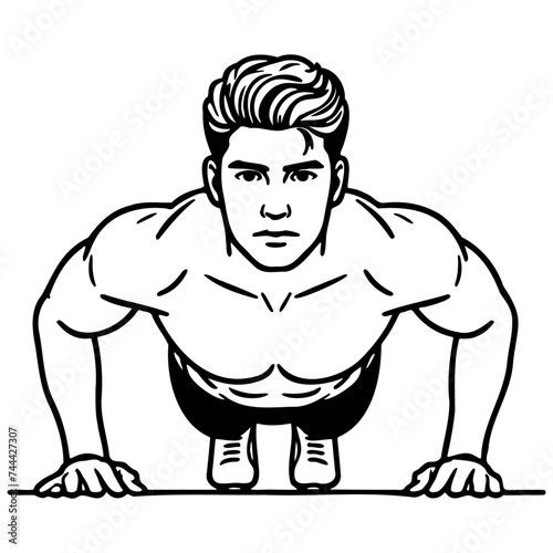 Man Do Pushups.