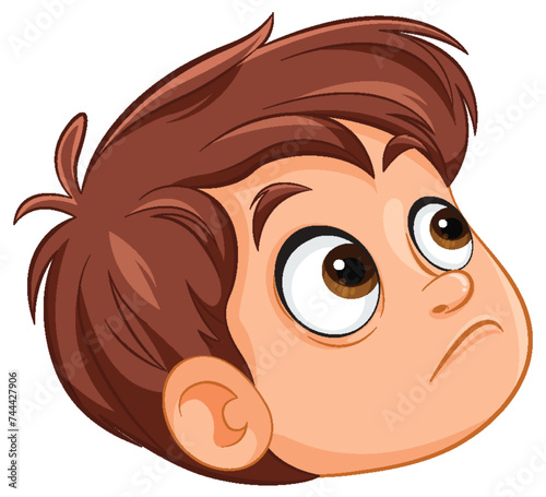 Vector illustration of a boy with a puzzled expression