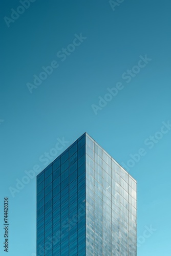 the sky is clear  in the style of minimalist cityscapes  organic modernism