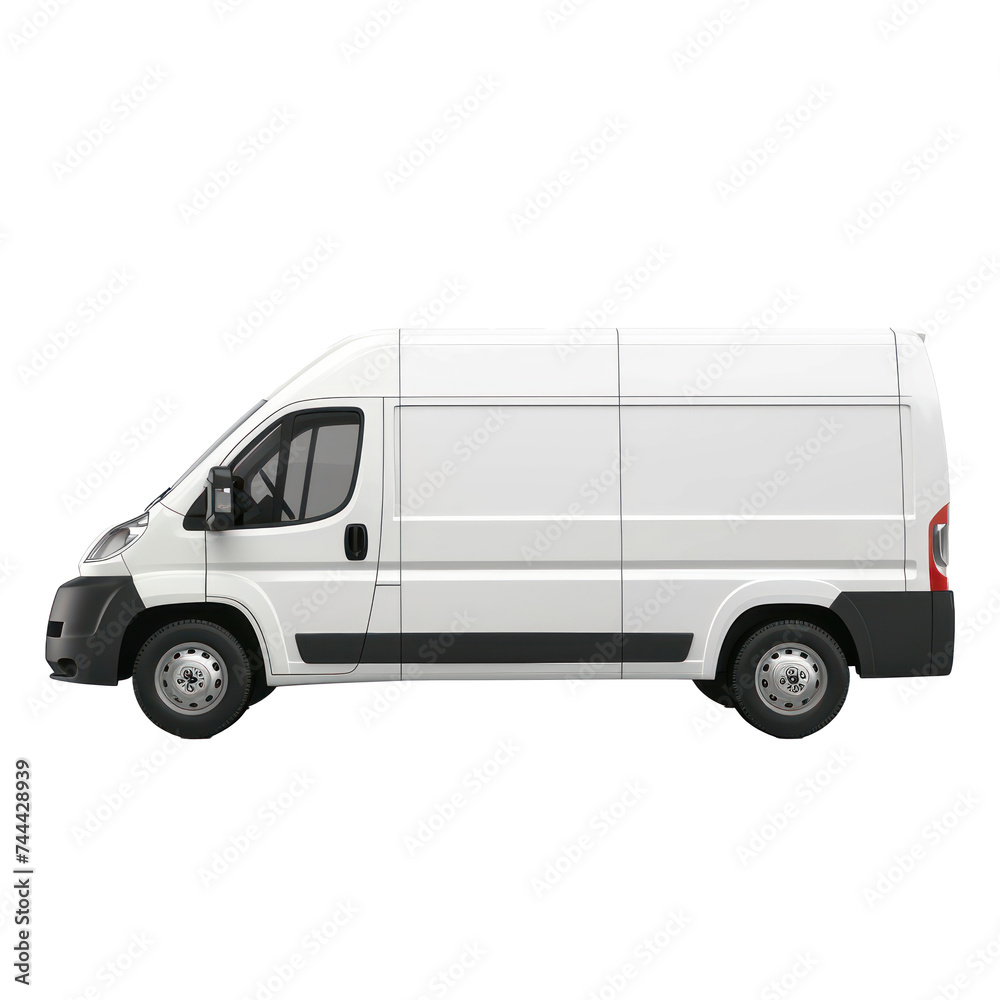White delivery van on transparency background PNG
