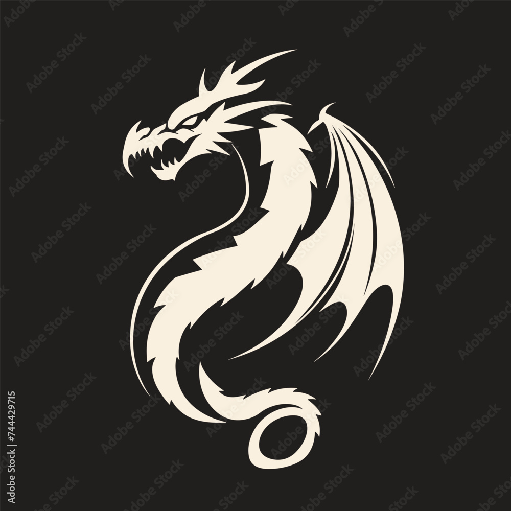 Dragon tattoo design, Dragon tribal, Dragon vector, Dragon illustration. Dragon logo Dragon tattoo design, Dragon tribal, Dragon vector, Dragon illustration. Dragon logo