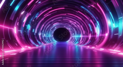 Abstract futuristic portal tunnel background 