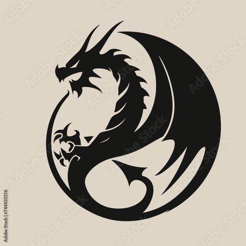 Dragon tattoo design, Dragon tribal, Dragon vector, Dragon illustration. Dragon logo