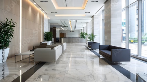 interior of modern entrance hall in modern office building © Lucky Ai