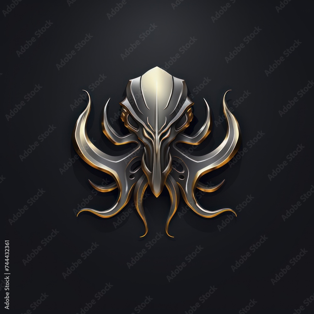 Fototapeta premium silver octopus logo