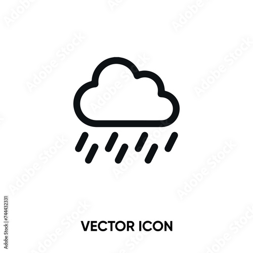 Rainy vector icon . Modern, simple flat vector illustration for website or mobile app. Cloud with rain drop symbol, logo illustration. Pixel perfect vector graphics