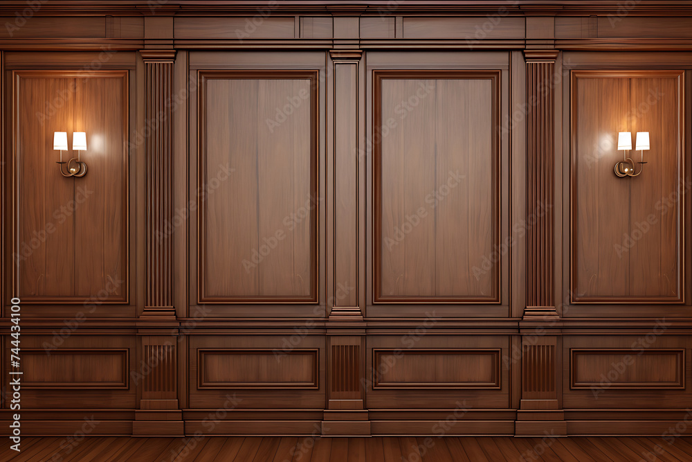 3d rendering of a dark room with wooden walls and a wooden floor 3d rendering of a dark room with wooden walls and a wooden floor