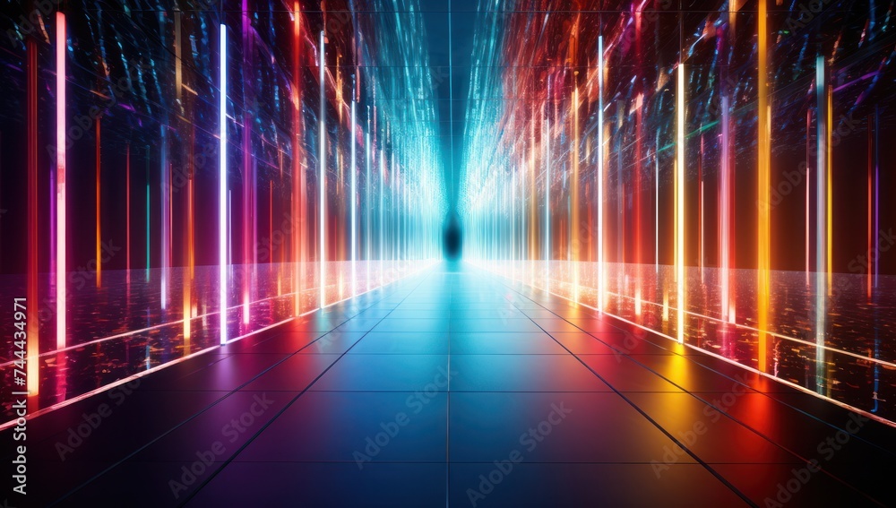 colorful beam warp futuristic fast line blur movement effect light.