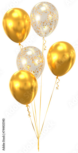 Gold and transparent party balloons

