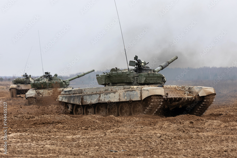 Tank is driving through the range Tank is driving through the range