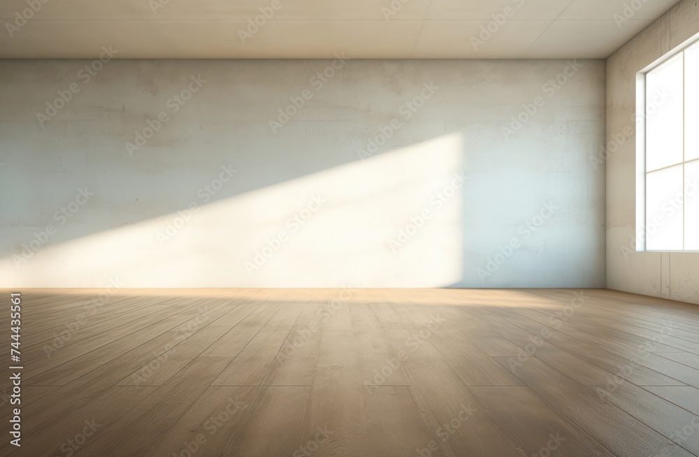 empty room with sunlight from window soft withe brown dirty cream wall wood floor empty room with sunlight from window soft withe brown dirty cream wall wood floor