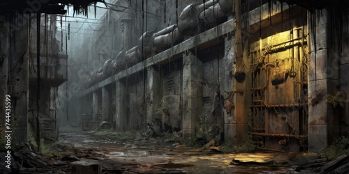 Abandoned jail in a post-apocalyptic era