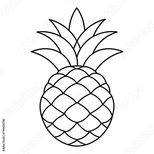 Vector of pineapple coloring pages for kids